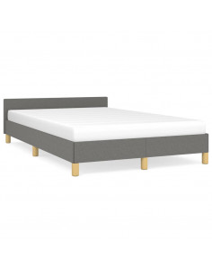 Giroletto con Testiera Grigio Scuro 120x190 cm in Tessuto 2