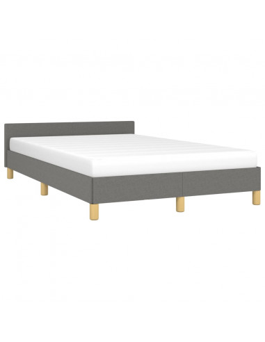 Giroletto con Testiera Grigio Scuro 120x190 cm in Tessuto