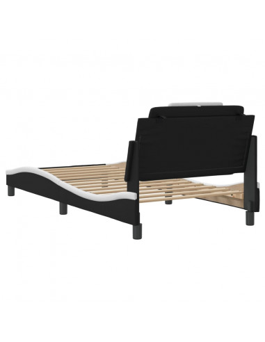 Giroletto con Luci LED Nero e Bianco 100x200 cm in Similpelle