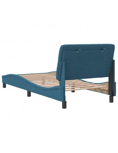 Giroletto con Testiera Blu 90x200 cm in Velluto