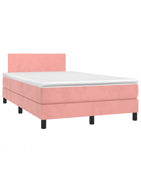 Giroletto a Molle con Materasso Rosa 120x200 cm in Velluto