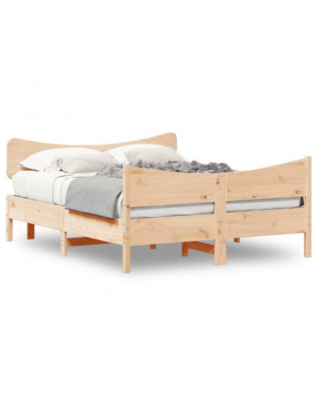 Giroletto con Testiera 135x190 cm in Legno Massello di Pino