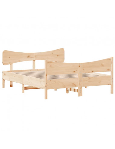 Giroletto con Testiera 135x190 cm in Legno Massello di Pino