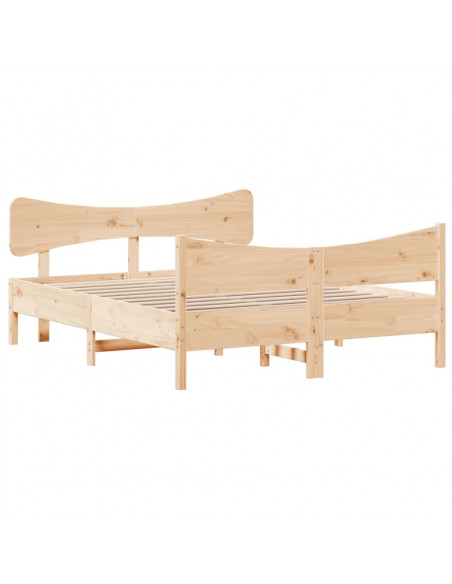 Giroletto con Testiera 135x190 cm in Legno Massello di Pino
