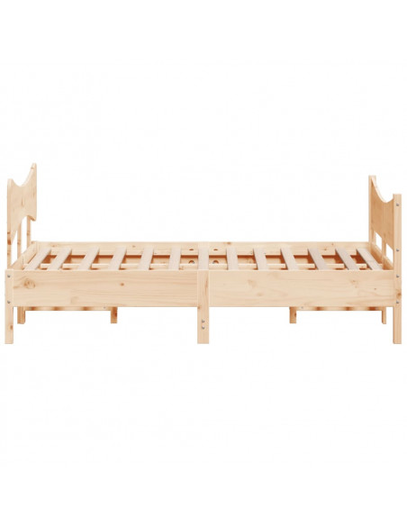 Giroletto con Testiera 135x190 cm in Legno Massello di Pino