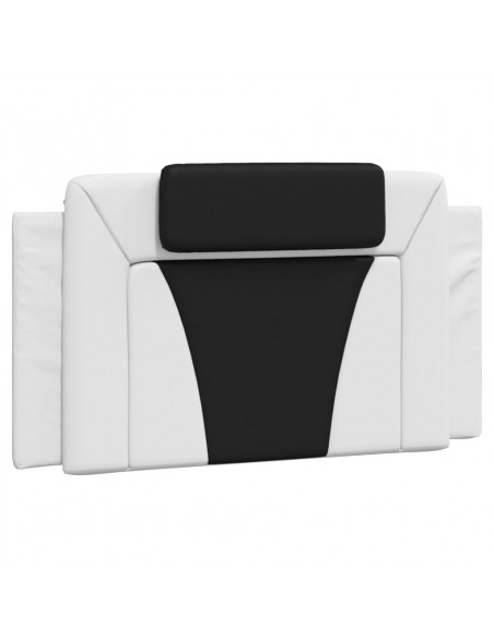 Giroletto con Testiera Nero e Bianco 100x200 cm in Similpelle