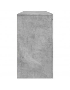 Credenza con Luci LED Grigio Cemento 142,5x37x67 cm 2