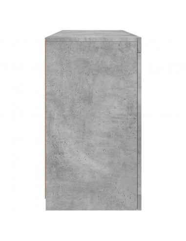 Credenza con Luci LED Grigio Cemento 142,5x37x67 cm