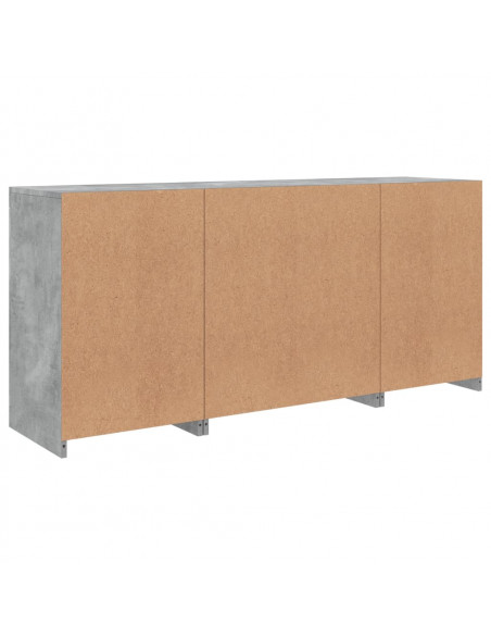 Credenza con Luci LED Grigio Cemento 142,5x37x67 cm