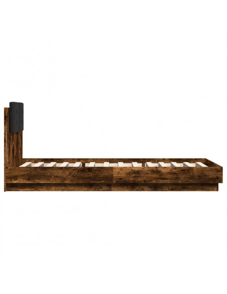 Giroletto con Testiera Rovere Fumo 100x200 cm Legno Multistrato