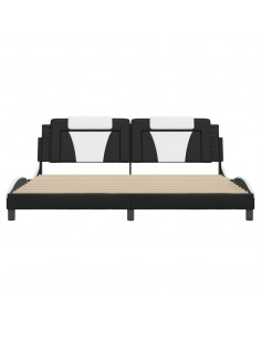 Giroletto con Luci LED Nero e Bianco 200x200 cm in Similpelle 2