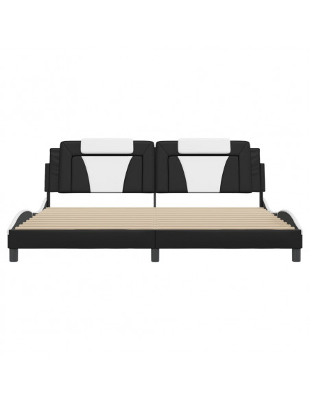 Giroletto con Luci LED Nero e Bianco 200x200 cm in Similpelle