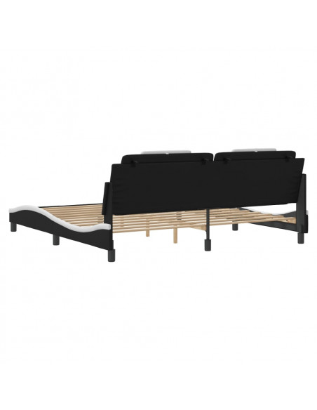 Giroletto con Luci LED Nero e Bianco 200x200 cm in Similpelle