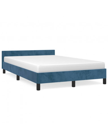 Giroletto con Testiera Blu Scuro 120x190 cm in Velluto