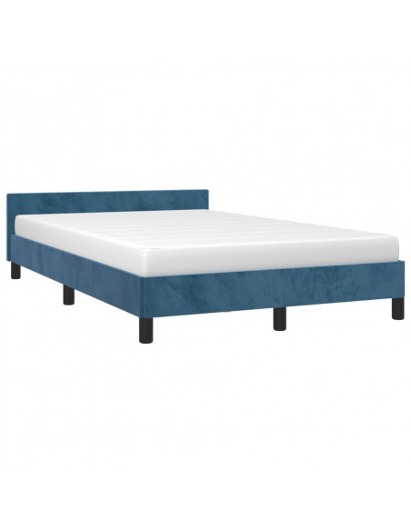 Giroletto con Testiera Blu Scuro 120x190 cm in Velluto