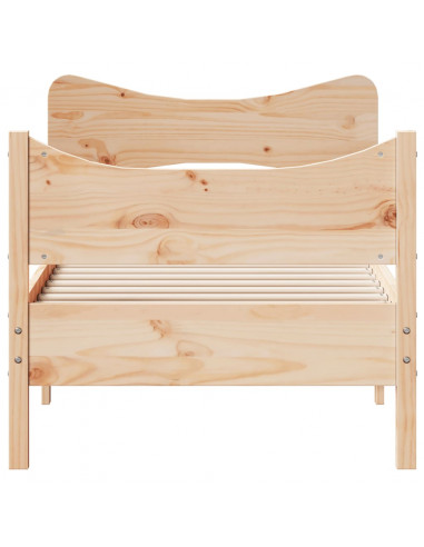 Giroletto con Testiera 90x200 cm in Legno Massello di Pino