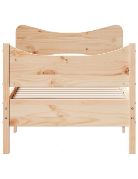 Giroletto con Testiera 90x200 cm in Legno Massello di Pino