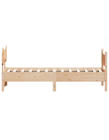 Giroletto con Testiera 90x200 cm in Legno Massello di Pino