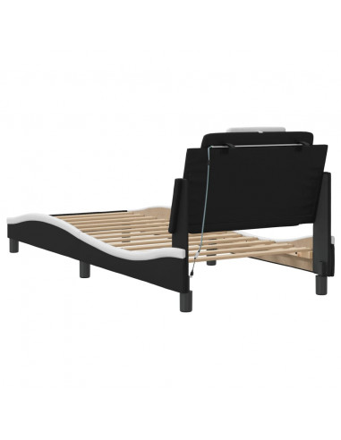 Giroletto con Luci LED Nero e Bianco 90x200 cm in Similpelle