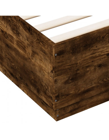 Giroletto con Luci LED Rovere Fumo 140x200 cm Legno Multistrato