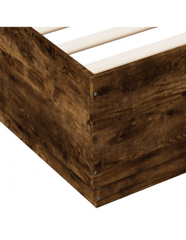 Giroletto con Luci LED Rovere Fumo 120x200 cm Legno Multistrato