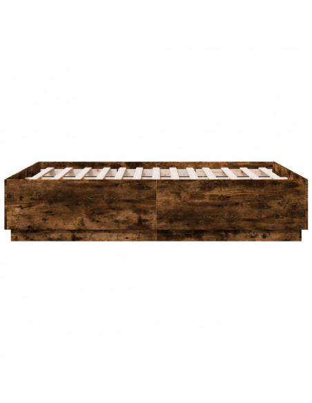 Giroletto con Luci LED Rovere Fumo 140x190 cm Legno Multistrato