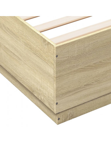 Giroletto Luci LED Rovere Sonoma 160x200 cm Legno Multistrato