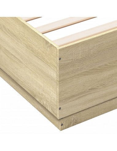 Giroletto Luci LED Rovere Sonoma 180x200 cm Legno Multistrato