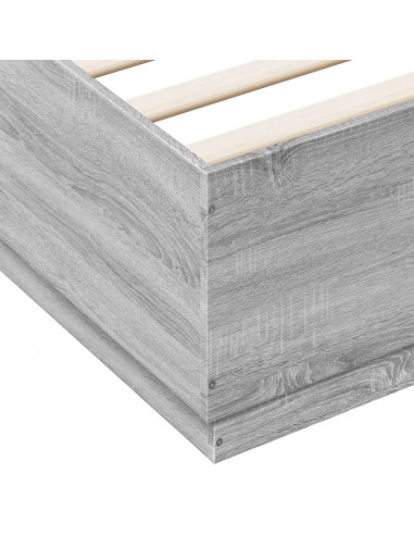 Giroletto Luci LED Grigio Sonoma 150x200 cm Legno Multistrato