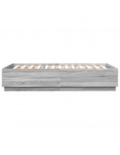 Giroletto Luci LED Grigio Sonoma 120x200 cm Legno Multistrato 2