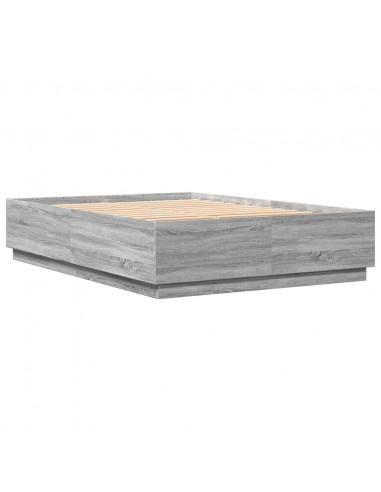 Giroletto Luci LED Grigio Sonoma 120x200 cm Legno Multistrato