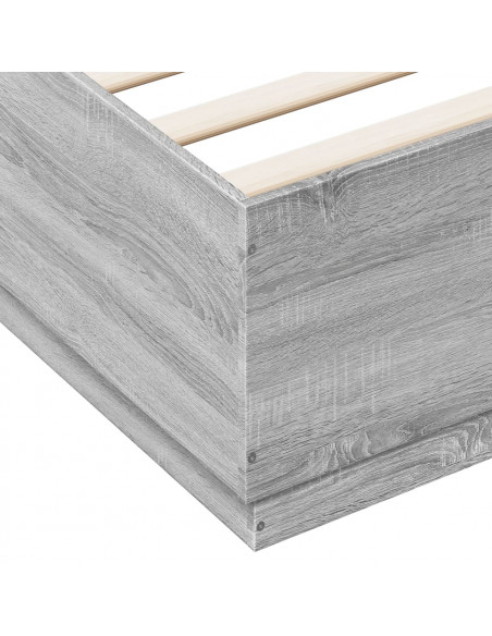 Giroletto Luci LED Grigio Sonoma 120x200 cm Legno Multistrato