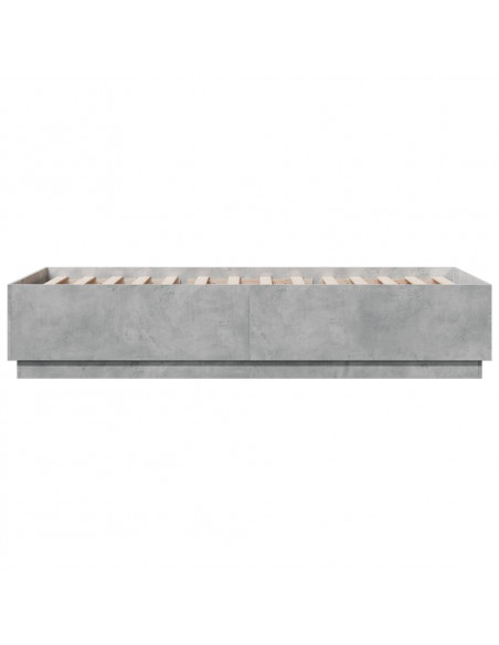 Giroletto Luci LED Grigio Cemento 100x200 cm Legno Multistrato