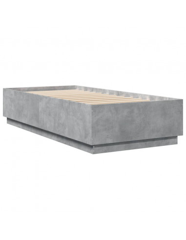 Giroletto Luci LED Grigio Cemento 100x200 cm Legno Multistrato