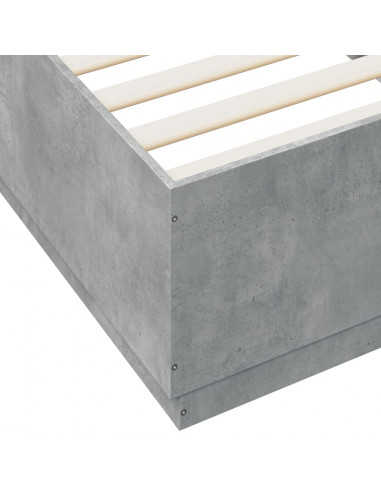 Giroletto Luci LED Grigio Cemento 100x200 cm Legno Multistrato