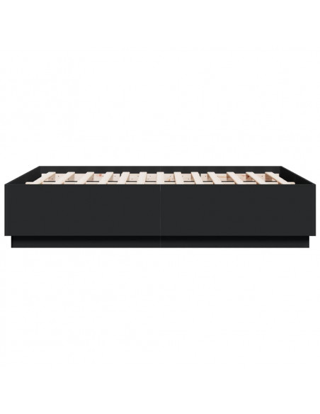 Giroletto con Luci LED Nero 140x190 cm in Legno Multistrato