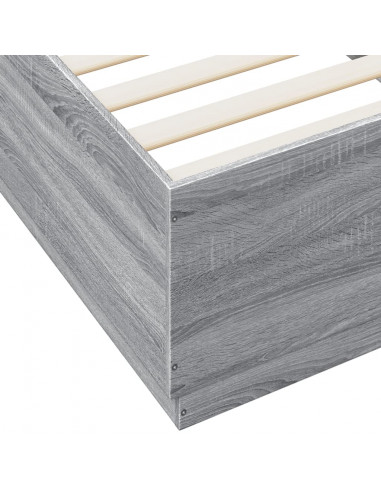 Giroletto con Luci LED Grigio Sonoma 90x200cm Legno Multistrato