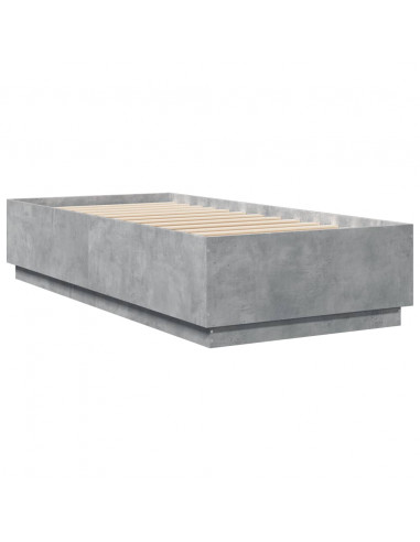 Giroletto Luci LED Grigio Cemento 90x200cm in Legno Multistrato