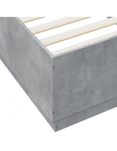 Giroletto Luci LED Grigio Cemento 90x200cm in Legno Multistrato