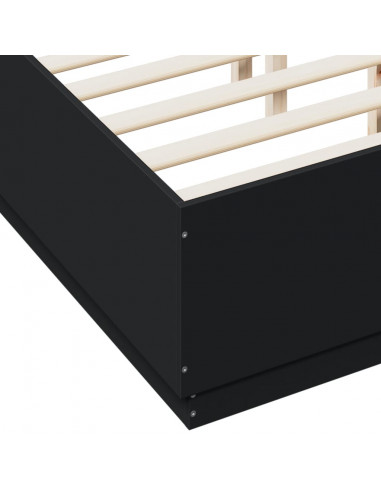 Giroletto con Luci LED Nero 120x190 cm in Legno Multistrato