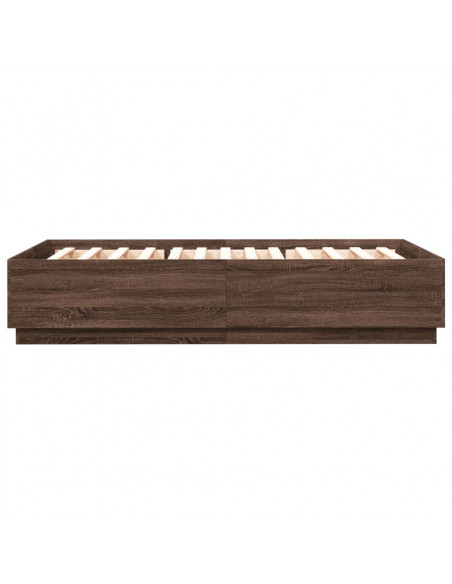 Giroletto Luci LED Rovere Marrone 150x200 cm Legno Multistrato
