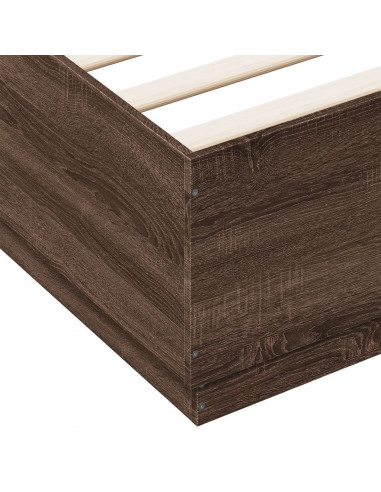 Giroletto Luci LED Rovere Marrone 150x200 cm Legno Multistrato