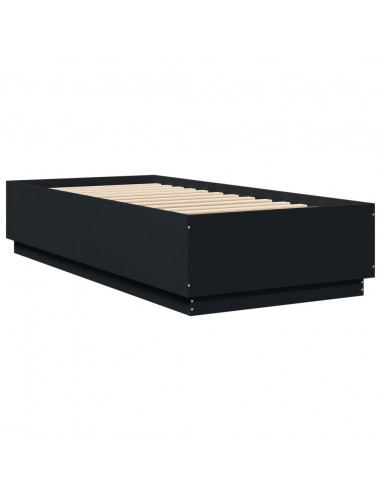 Giroletto con Luci LED Nero 90x200 cm in Legno Multistrato