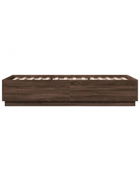 Giroletto Luci LED Rovere Marrone 90x200cm in Legno Multistrato