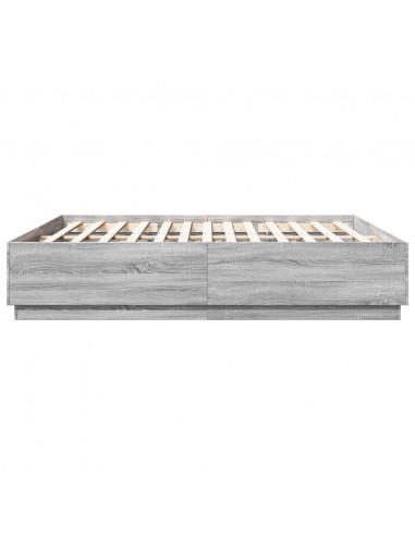 Giroletto Luci LED Grigio Sonoma 180x200 cm Legno Multistrato