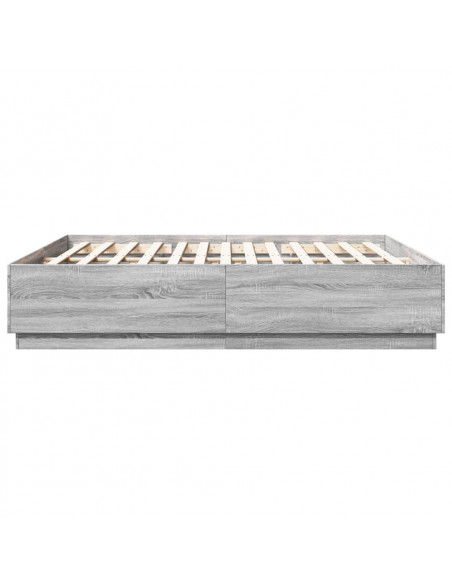 Giroletto Luci LED Grigio Sonoma 180x200 cm Legno Multistrato
