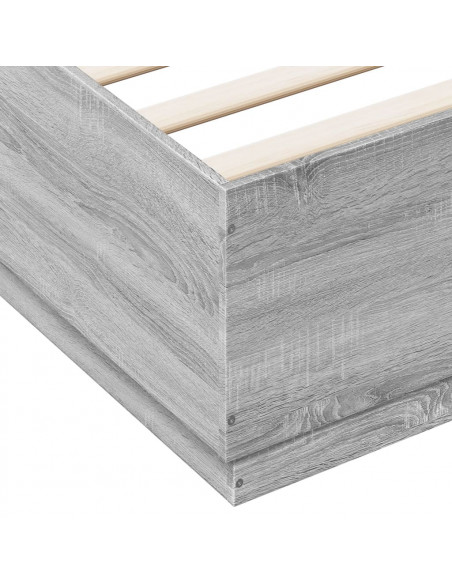 Giroletto Luci LED Grigio Sonoma 200x200 cm Legno Multistrato