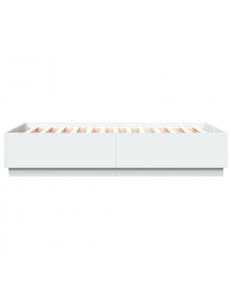 Giroletto con Luci LED Bianco 160x200 cm in Legno Multistrato