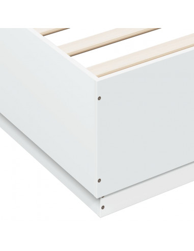 Giroletto con Luci LED Bianco 160x200 cm in Legno Multistrato