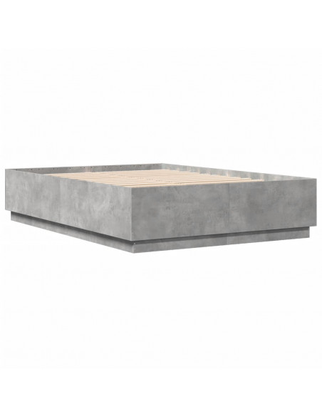 Giroletto Luci LED Grigio Cemento 150x200 cm Legno Multistrato